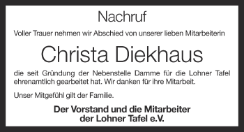 Anzeige von Christa Diekhaus von OM-Medien