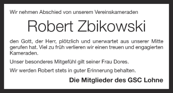 Anzeige von Robert Zbikowski von OM-Medien