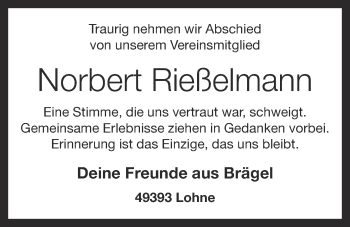 Anzeige von Norbert Rießelmann von OM-Medien