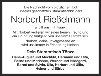 Anzeige von Norbert Rießelmann von OM-Medien