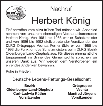 Anzeige von Herbert König von OM-Medien