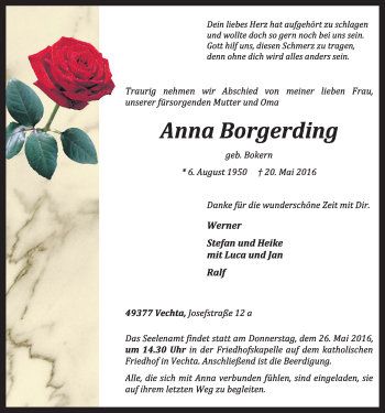 Anzeige von Anna Borgerding von OM-Medien