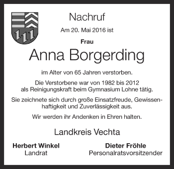 Anzeige von Anna Borgerding von OM-Medien