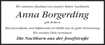 Anzeige von Anna Borgerding von OM-Medien