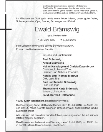 Anzeige von Ewald Brämswig von OM-Medien