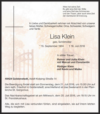 Anzeige von Lisa Klein von OM-Medien