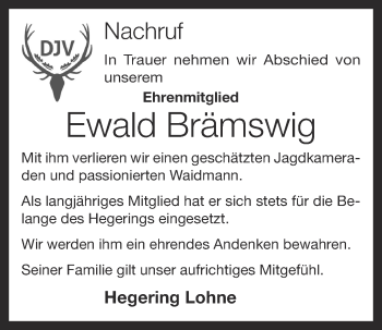 Anzeige von Ewald Brämswig von OM-Medien