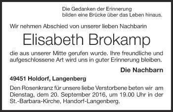 Anzeige von Elisabeth Brokamp von OM-Medien