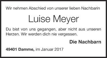 Anzeige von Luise Meyer von OM-Medien