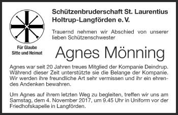 Anzeige von Agnes Mönning von OM-Medien