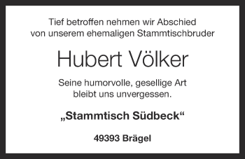 Anzeige von Hubert Völker von OM-Medien