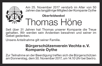 Anzeige von Thomas Höne von OM-Medien