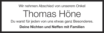 Anzeige von Thomas Höne von OM-Medien