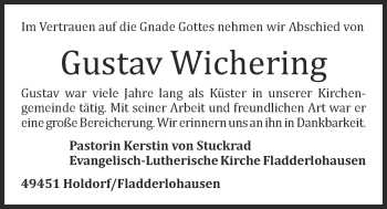 Anzeige von Gustav Wichering von OM-Medien