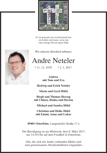 Anzeige von Andre Neteler von OM-Medien