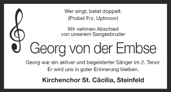 Anzeige von Georg von der Embse  von OM-Medien