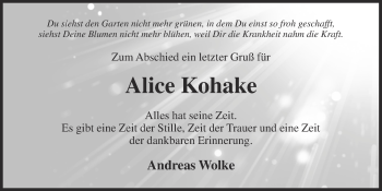 Anzeige von Alice Kohake von OM-Medien