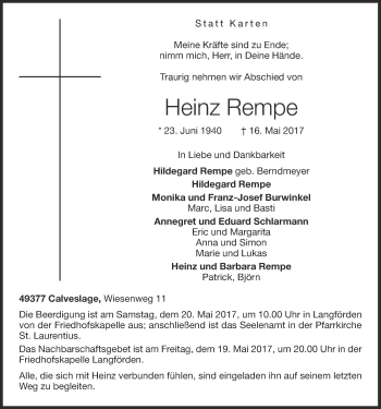 Anzeige von Heinz Rempe von OM-Medien