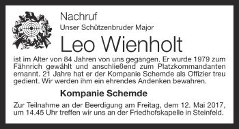 Anzeige von Leo Wienholt von OM-Medien