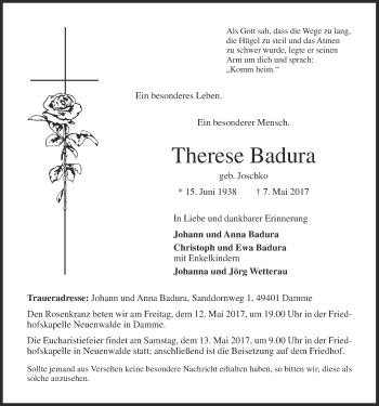 Anzeige von Therese Badura von OM-Medien