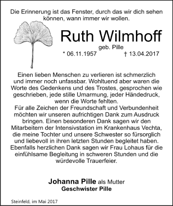 Anzeige von Ruth Wilmhoff von OM-Medien