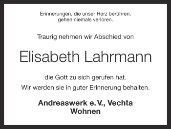 Anzeige von Elisabeth Lahrmann von OM-Medien