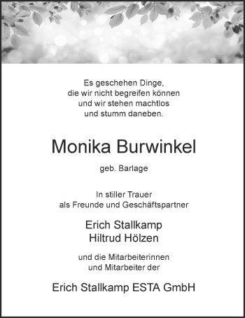 Anzeige von Monika Burwinkel von OM-Medien