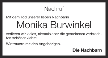 Anzeige von Monika Burwinkel von OM-Medien