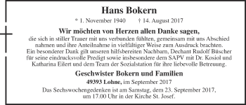 Anzeige von Hans Bokern von OM-Medien