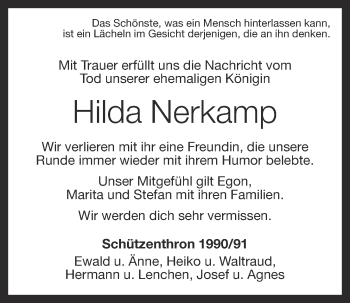 Anzeige von Hilda Nerkamp von OM-Medien