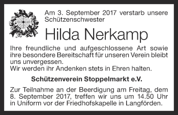 Anzeige von Hilda Nerkamp von OM-Medien