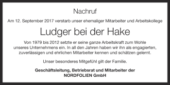 Anzeige von Ludger bei der Hake von OM-Medien