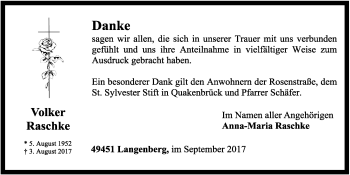 Anzeige von Volker Raschke von OM-Medien