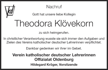 Anzeige von Theodora Klövekorn von OM-Medien