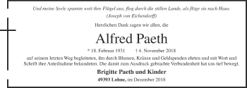 Anzeige von Alfred Paeth von OM-Medien