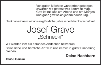 Anzeige von Josef Grave von OM-Medien