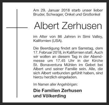 Anzeige von Albert Zerhusen von OM-Medien