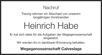 Anzeige von Heinrich Habe von OM-Medien