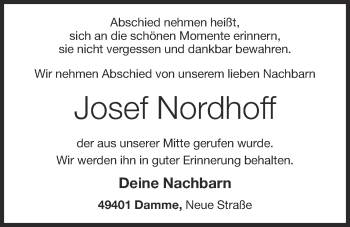 Anzeige von Josef Nordhoff von OM-Medien