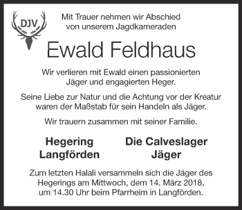 Anzeige von Ewald Feldhaus von OM-Medien