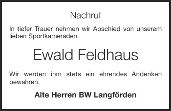 Anzeige von Ewald Feldhaus von OM-Medien