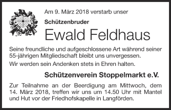 Anzeige von Ewald Feldhaus von OM-Medien