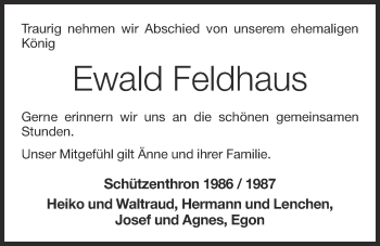 Anzeige von Ewald Feldhaus von OM-Medien