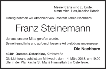 Anzeige von Franz Steinemann von OM-Medien