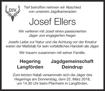 Anzeige von Josef Ellers von OM-Medien