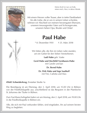 Anzeige von Paul Habe von OM-Medien