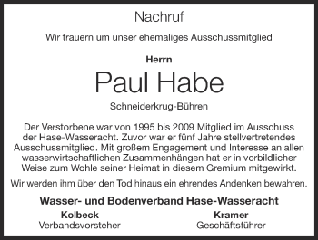 Anzeige von Paul Habe von OM-Medien