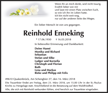 Anzeige von Reinhold Enneking von OM-Medien