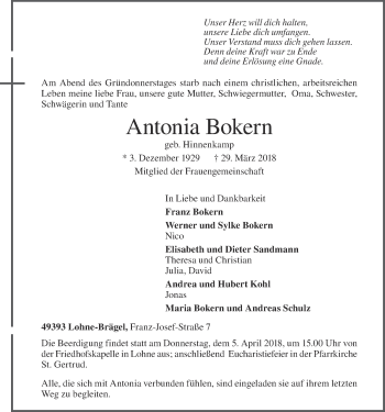 Anzeige von Antonia Bokern von OM-Medien