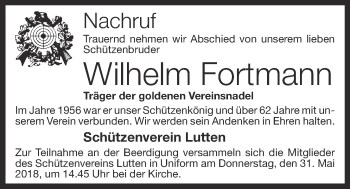 Anzeige von Wilhelm Fortmann von OM-Medien